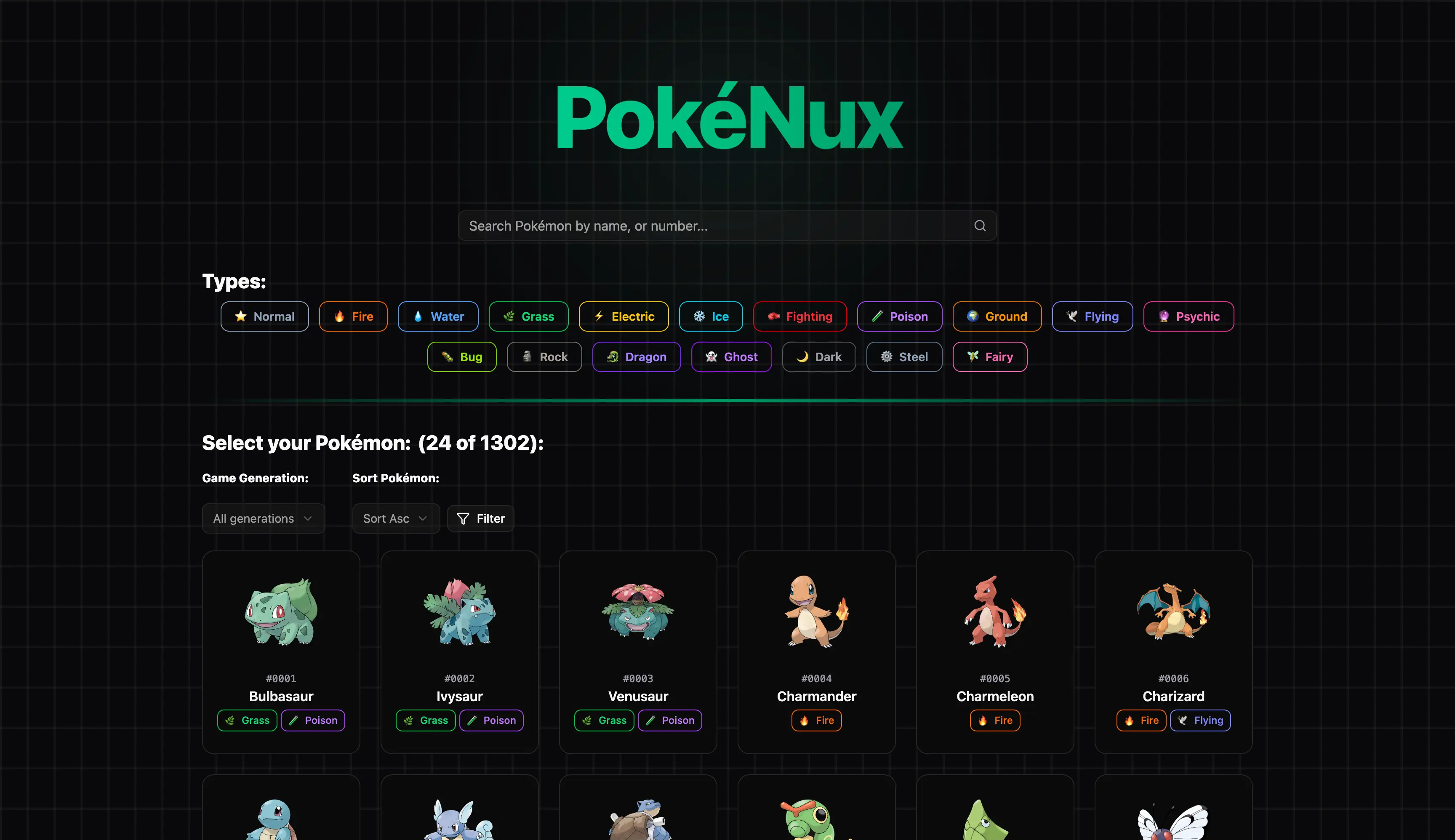 PokéNux - RESTful API Pokedex